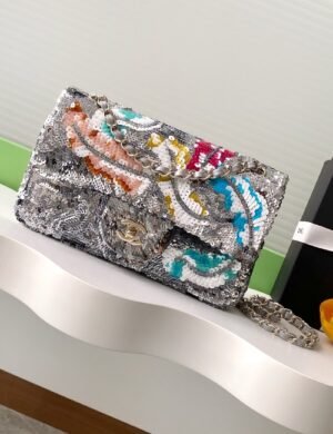 Chanel Silver Sequin Flap - Image 1