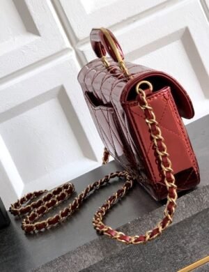 Chanel Patent Handle Flap Bag - Image 4