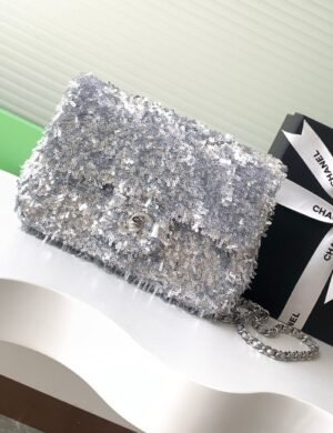Chanel Silver Sequin Flap - Image 1