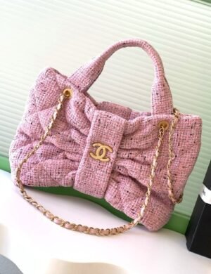 Chanel Tweed Bow Bag - Image 1