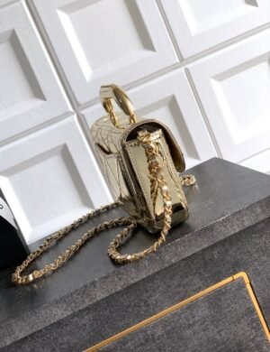 Chanel Gold Patent Flap Bag - Image 3