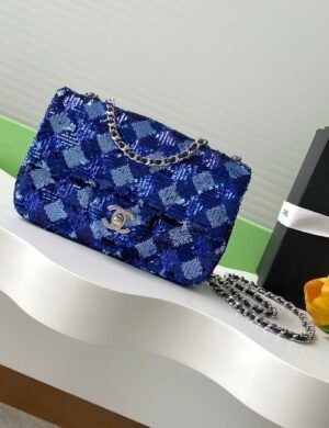 Chanel Blue Sequin Flap - Image 1
