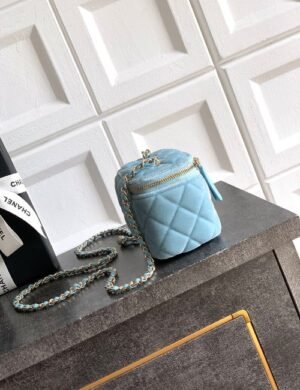 Chanel Blue Vanity Bag - Image 3
