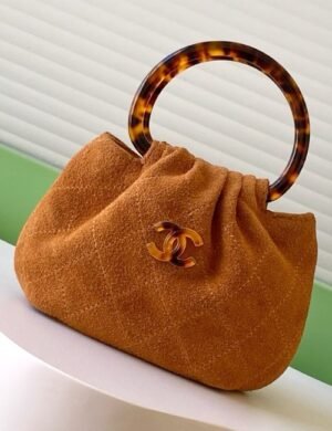 Chanel Suede Tortoiseshell Handle Bag - Image 1