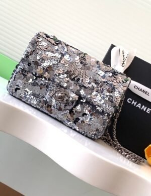 Chanel Silver Sequin Flap - Image 1