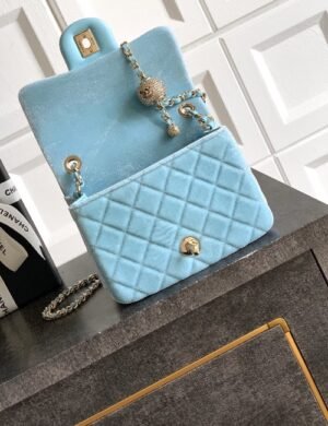Chanel Velvet Crystal Flap - Image 4