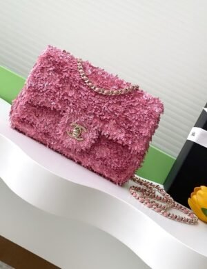 Chanel Pink Sequin Flap - Image 4