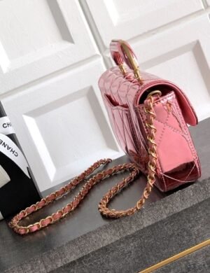 Chanel Patent Handle Flap Bag - Image 5