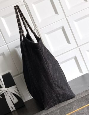 Chanel Denim Chain Tote - Image 3