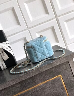Chanel Blue Vanity Bag - Image 2