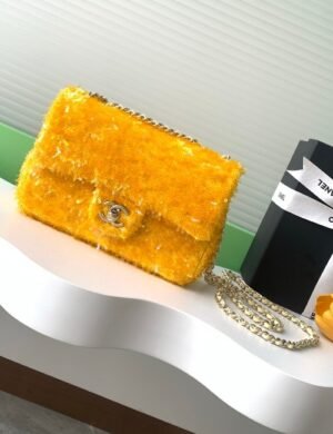 Chanel Yellow Sequin Flap - Image 2