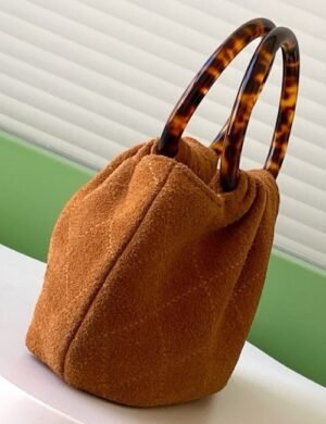 Chanel Suede Tortoiseshell Handle Bag - Image 4