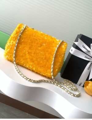 Chanel Yellow Sequin Flap - Image 4