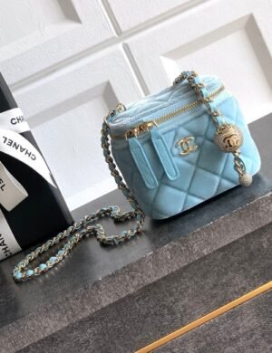 Chanel Blue Vanity Bag - Image 1