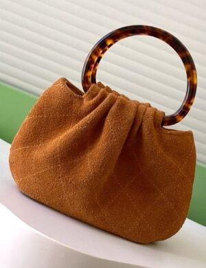Chanel Suede Tortoiseshell Handle Bag - Image 2