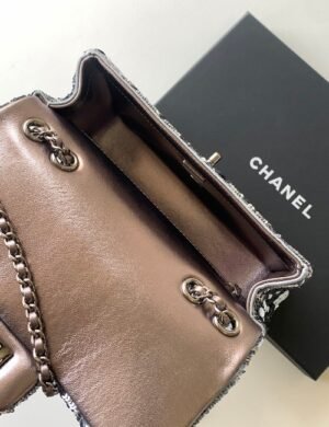 Chanel Silver Sequin Flap - Image 3